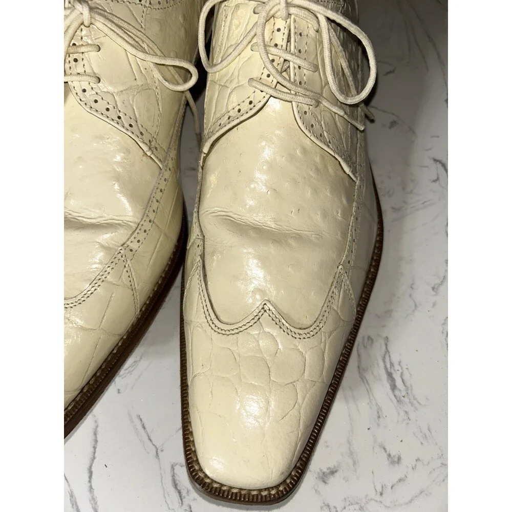 GIORGIO BRUTINI  Leather Shoe Sz12 Great Style And Great Quality, Cream Color